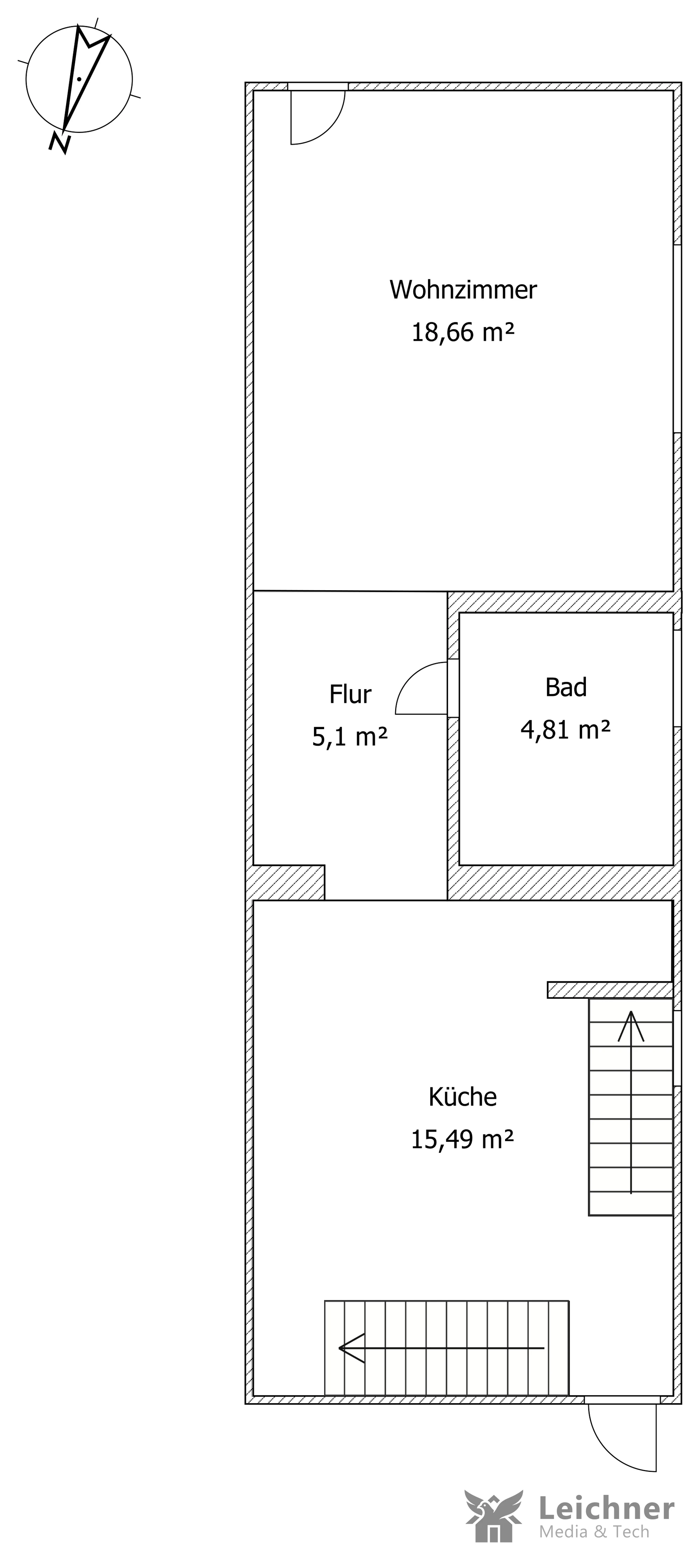 Maßgenauer Grundriss 1. Obergeschoss